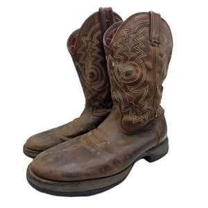 Durango Rebel Cowboy Boots Mens 9.5 Brown Embroidered Western DDB0163